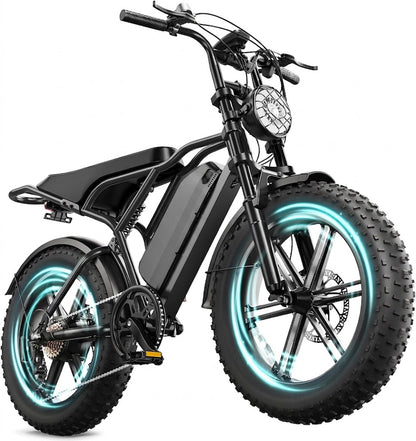 🔥Bicicleta Eléctrica para Adultos, Batería de 48V 15Ah, Motor con Pico de 1500W, Neumáticos Gordos🔥