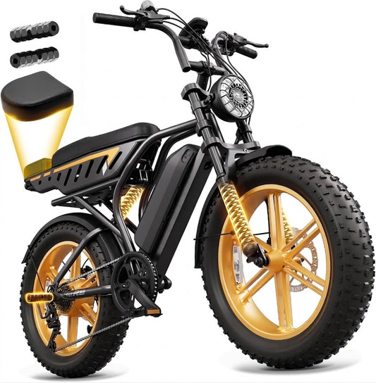 🔥Bicicleta Eléctrica para Adultos, Batería de 48V 15Ah, Motor de 1500W de Potencia Máxima, Neumáticos Fat Tire🔥