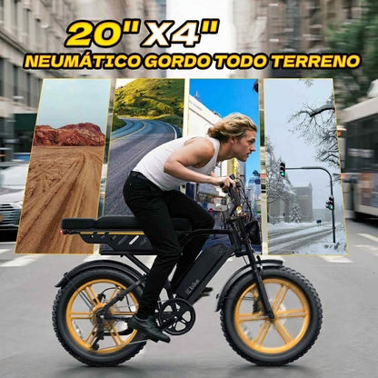 🔥Bicicleta Eléctrica para Adultos, Batería de 48V 15Ah, Motor de 1500W de Potencia Máxima, Neumáticos Fat Tire🔥