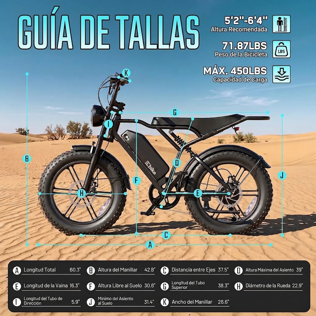 🔥Bicicleta Eléctrica para Adultos, Batería de 48V 15Ah, Motor con Pico de 1500W, Neumáticos Gordos🔥