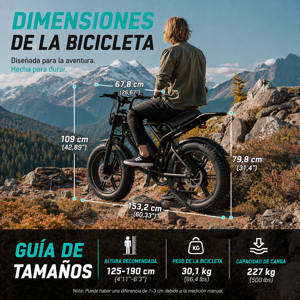 🔥 Bicicleta Eléctrica para Adultos 1500W, Batería 48V 15Ah, Llantas Fat Tire 20" 🔥